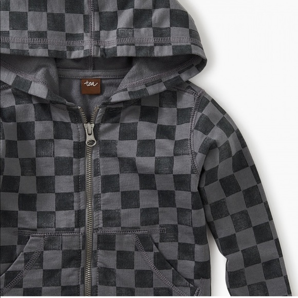 NWT Tea Collection Checkered Hoodie - Picture 2 of 6